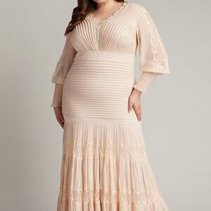 NYSSA BISHOP SLEEVE GOWN - PLUS SIZE YV21070LQ